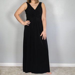 Black Sangria V-Neck Floor Length Dress